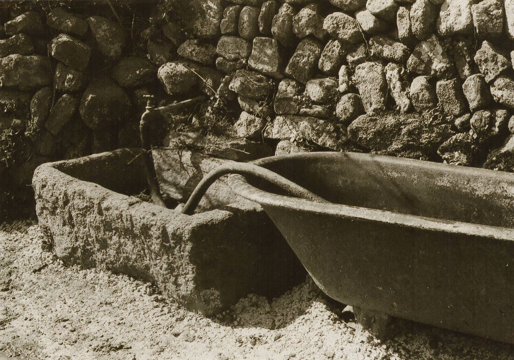 Granite trough and bath West Penwith 1960's