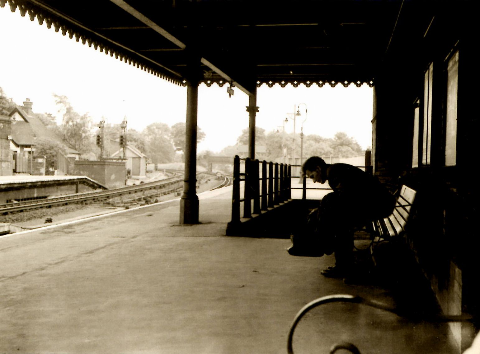 Waiting for a train Dorset c 1963